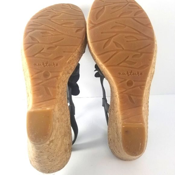 Nurture by Lamaze Black Sandals w/ Flower Cutouts Size 10M. S772 - Picture 5 of 6